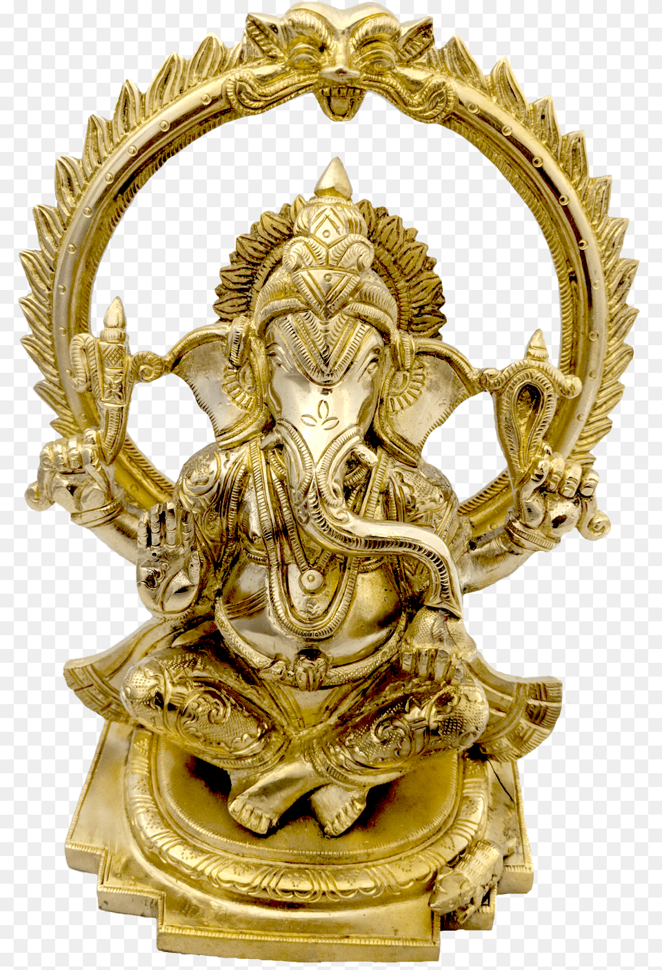 Indian Brass Handicraft Ganesh Statue, Bronze, Gold, Wedding, Person Free Png