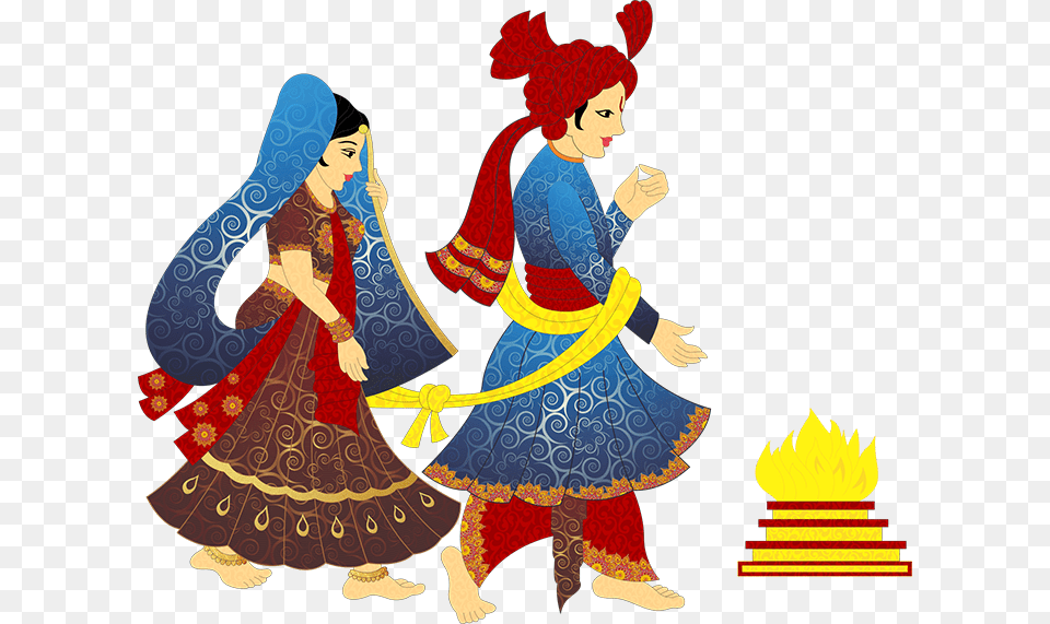 Indian Clipart Bride Groom Indian Wedding Transparent, Person, Leisure Activities, Dancing, Adult Free Png