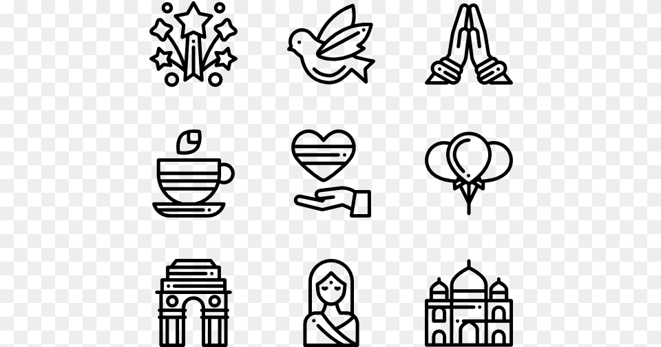 Indian Corruption Icons, Gray Png
