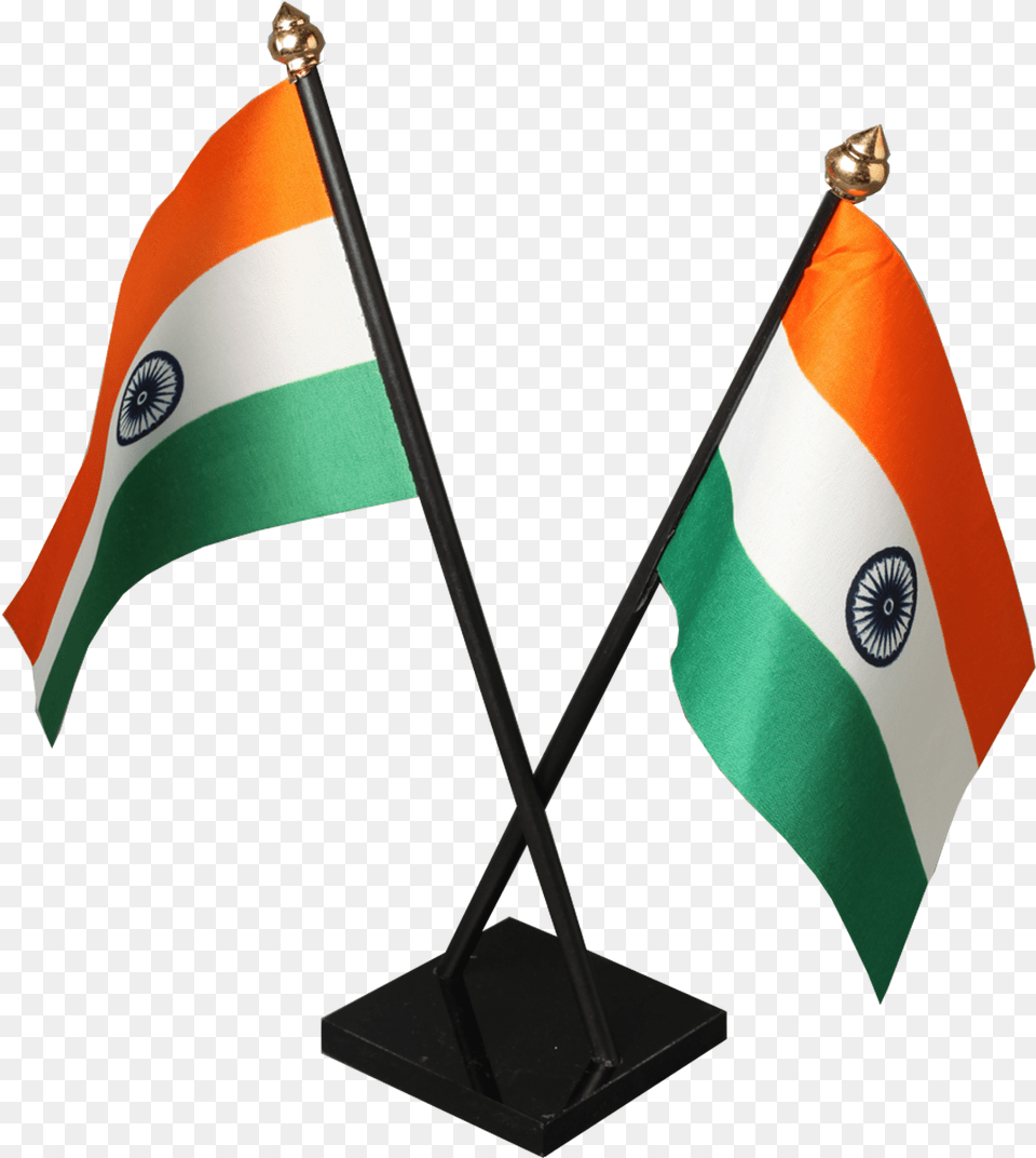 Indian Cross Table Flag With Acrylic Base And Plastic National Flag Of India, India Flag Free Transparent Png