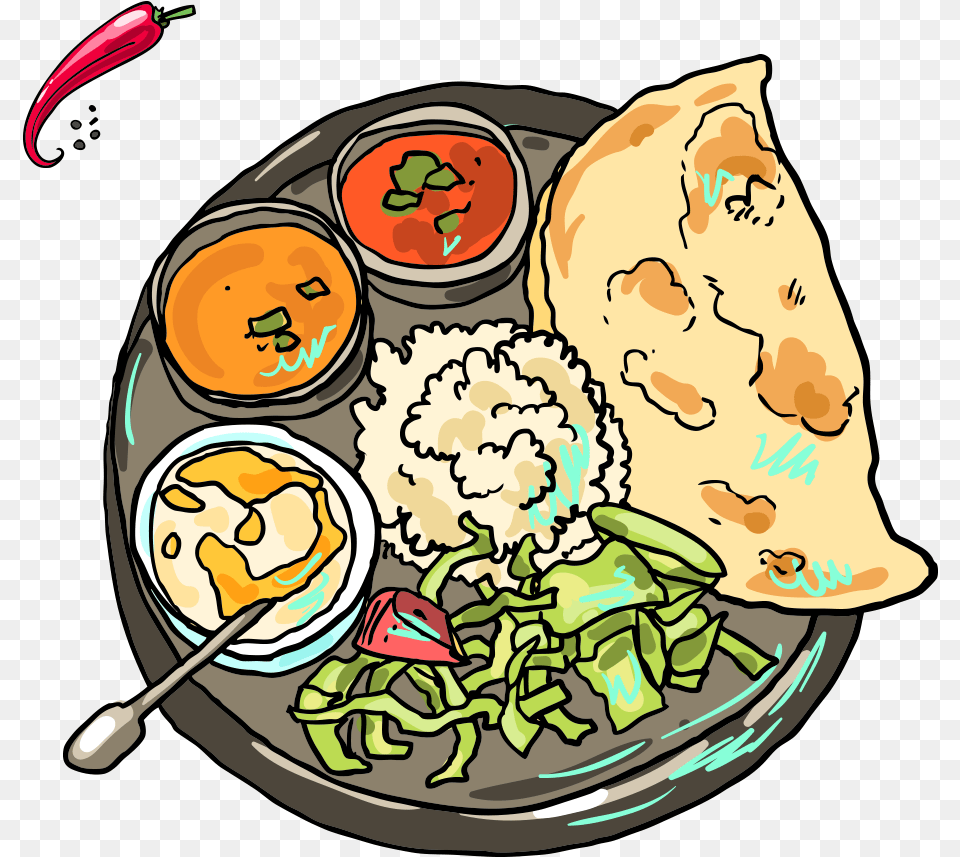 Indian Cuisine Pakora Samosa Rajma Indian Food Illustrations, Meal, Lunch, Food Presentation, Dinner Free Transparent Png