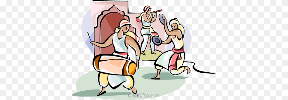 Indian Dancers With Drum Royalty Vector Clip Art Illustration, Book, Comics, Publication, Baby Free Transparent Png