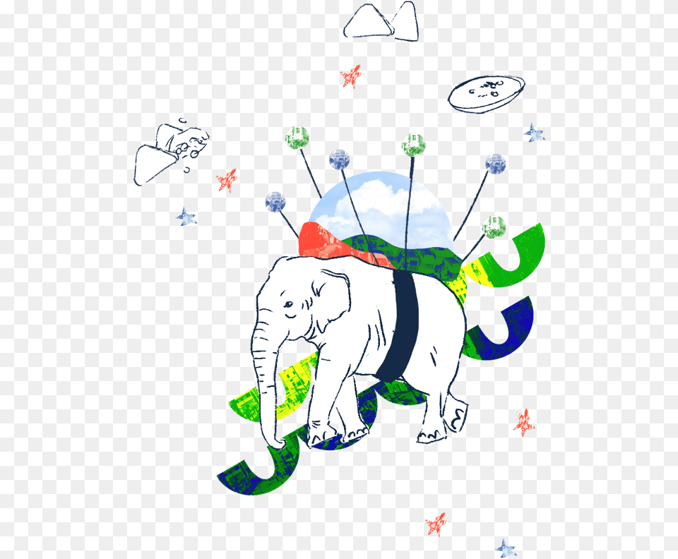 Indian Elephant, Animal, Mammal, Wildlife, Person Png