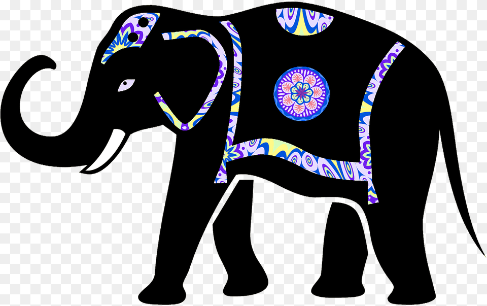 Indian Elephant Silhouette, Animal, Wildlife, Mammal, Accessories Png
