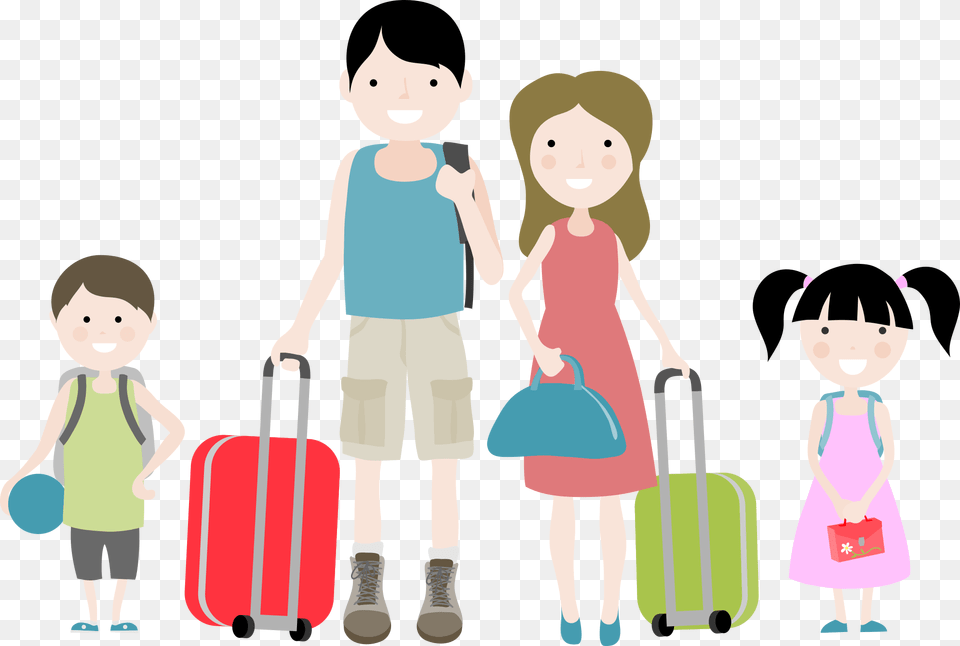 Indian Family Clipart Viagem Em Familia, Baggage, Child, Female, Girl Png