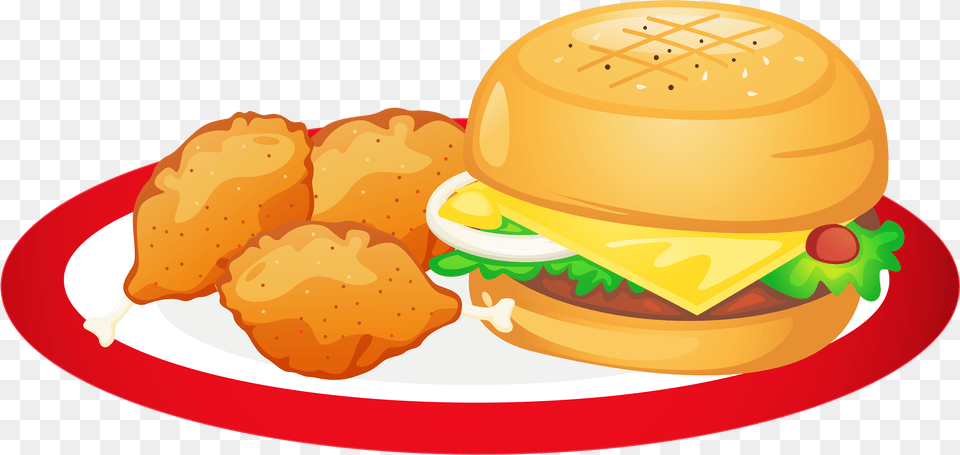 Indian Food Plate Clipart 3 By Melanie Food On A Plate Clipart, Burger, Lunch, Meal, Fried Chicken Free Png