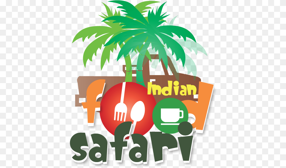 Indian Food Safari Palm Tree Clip Art Black, Cutlery, Plant, Vegetation, Fork Free Png