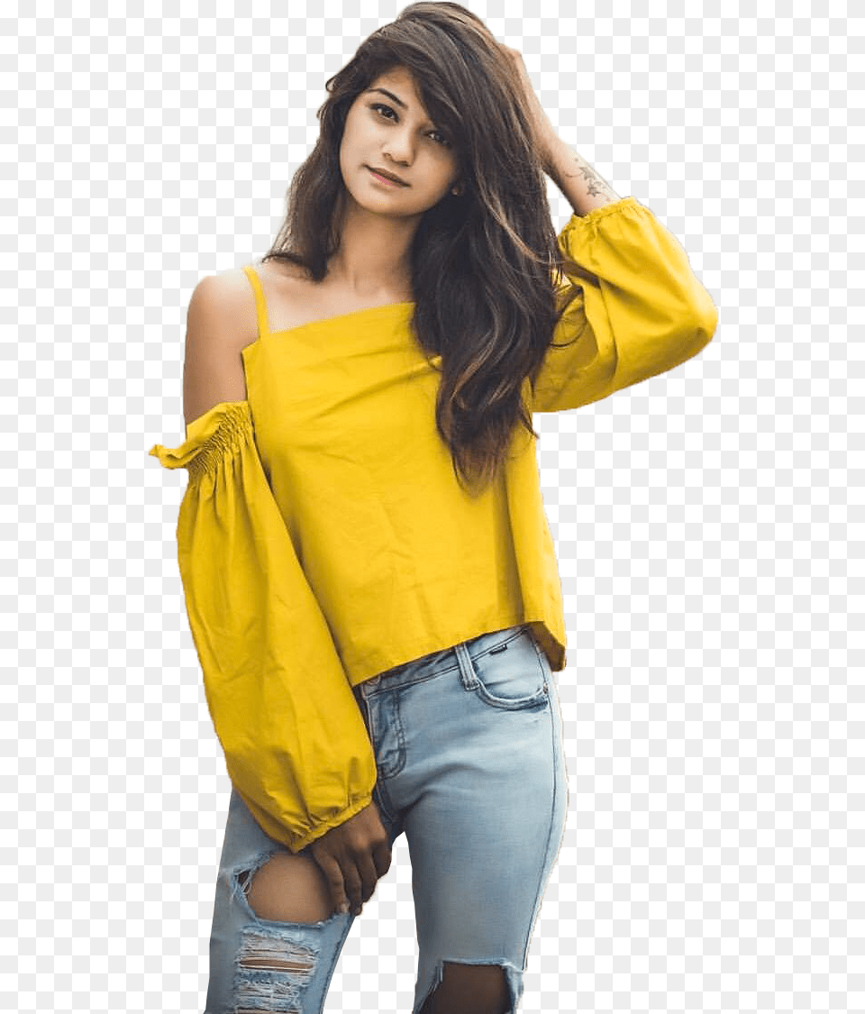 Indian Girl High Quality Image Love Girl For Picsart, Blouse, Clothing, Coat, Adult Free Png Download