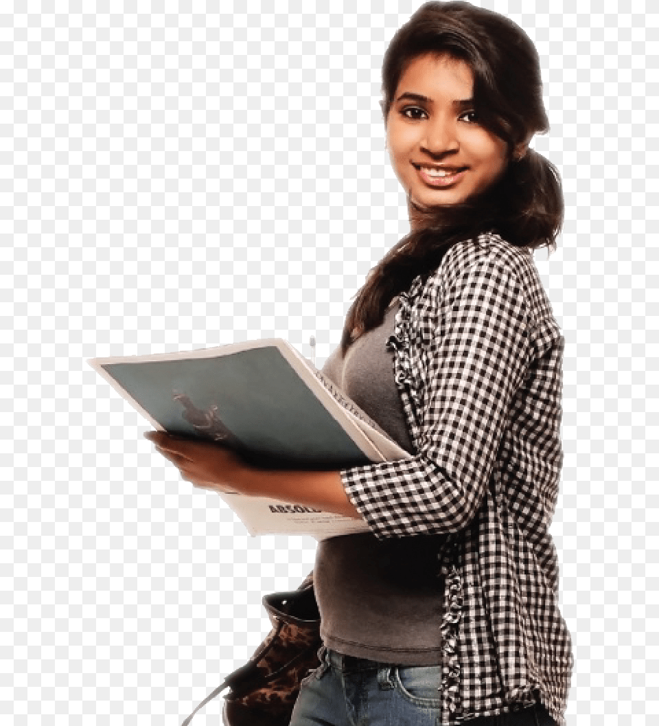 Indian Girl Image Indian College Girl, Reading, Person, Adult, Photography Free Png