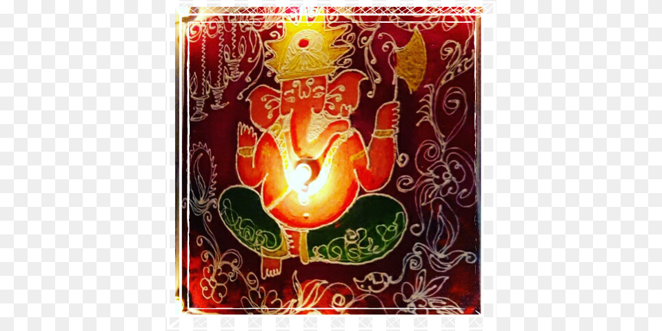 Indian Godganesha Rangoli Art Diwalicelebration Floral Design, Lamp Png