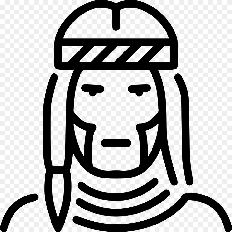 Indian Icon Svg Native American, Stencil, Face, Head, Person Free Transparent Png
