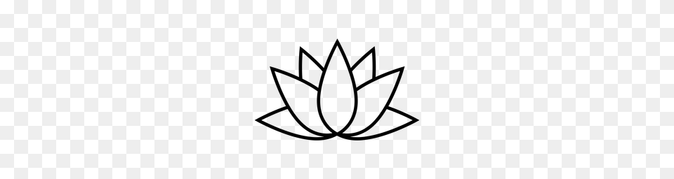 Indian Lotus Flower Clipart, Gray Png