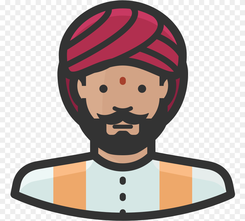 Indian Man Icon, Clothing, Turban, Baby, Person Png Image