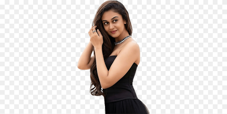 Indian Model In Black Dress Girls Aishwarya Arjun, Woman, Smile, Person, Head Png