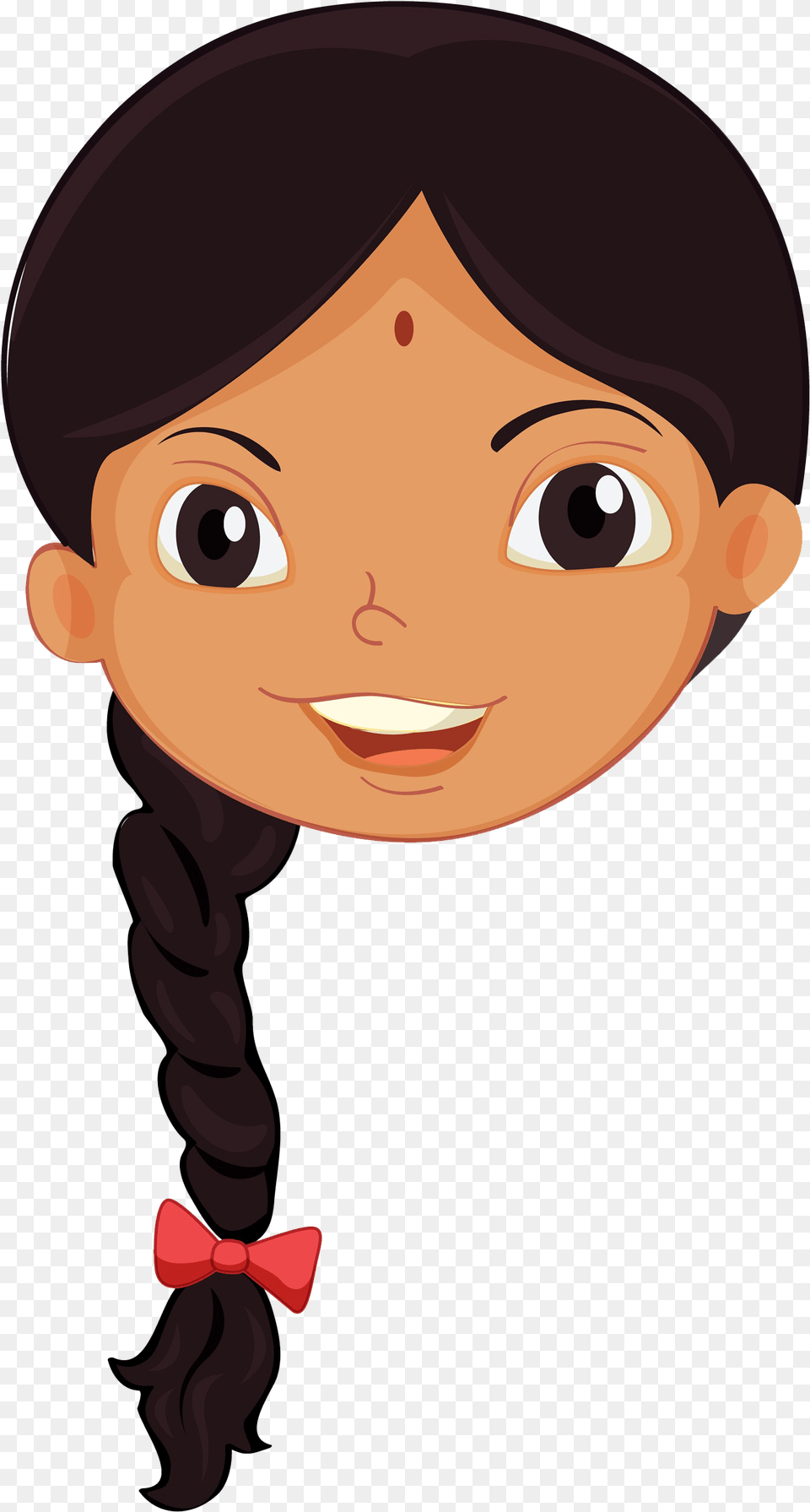 Indian People Girl Clip Art Indian Girl Face Cartoon, Formal Wear, Baby, Person, Head Png Image