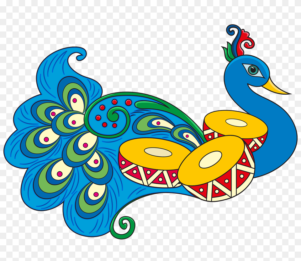 Indian Rangoli With Peacock Clipart, Art, Graphics, Pattern, Animal Png Image