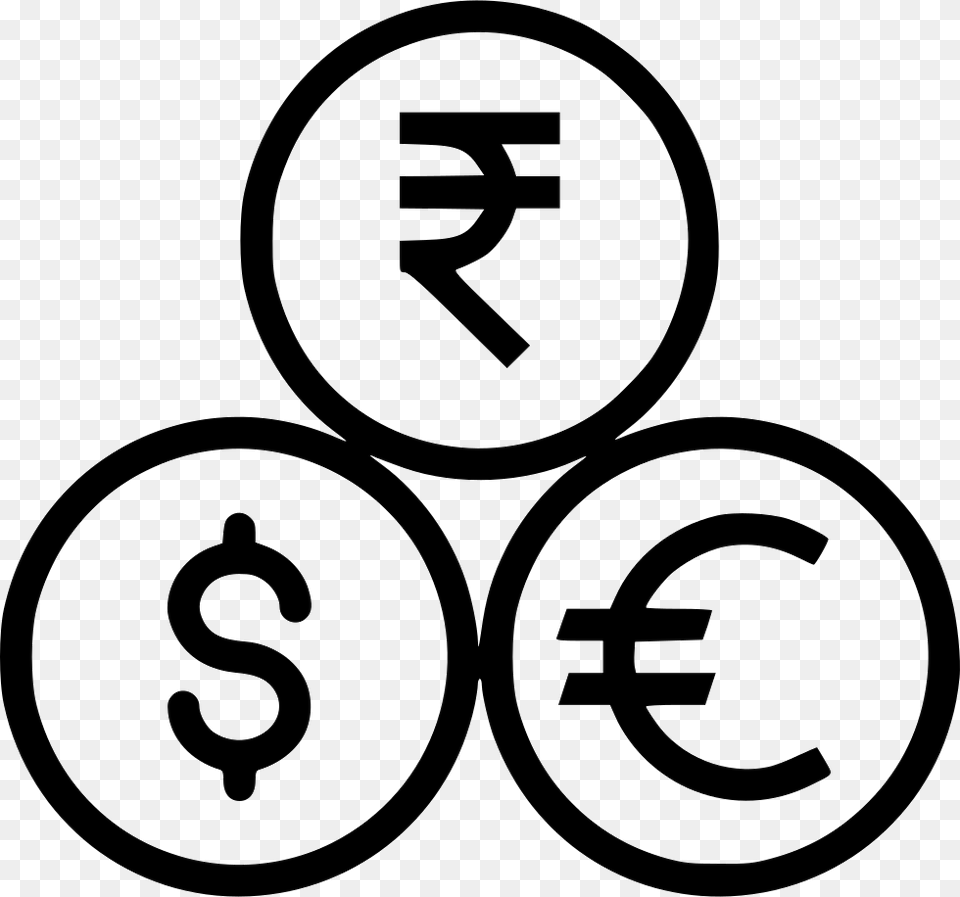 Indian Rupee Dollar Euro Currency Coin Money Dollar Euro Rupee, Number, Symbol, Text Free Png