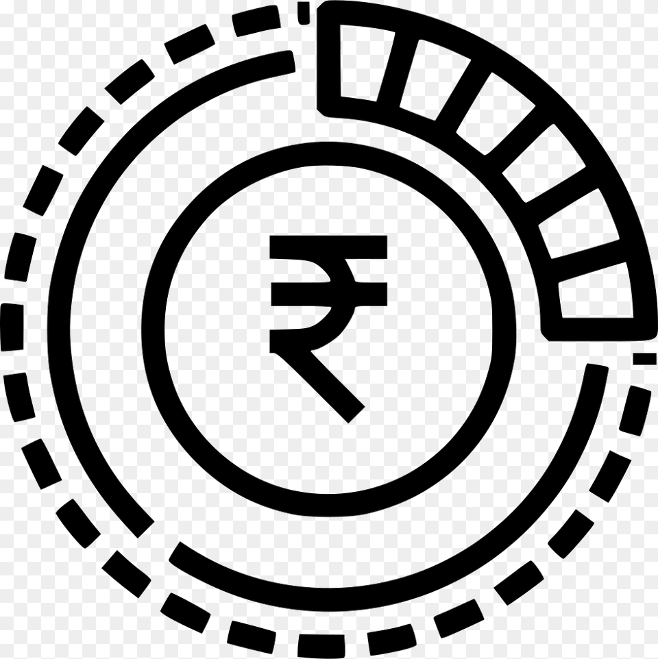Indian Rupee Money Currency Finance Business Internet Cloud Icon, Stencil, Ammunition, Grenade, Weapon Free Png Download