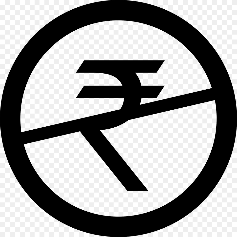 Indian Rupee No Symbol In Circle Pd Version Clipart, Sign, Disk, Road Sign Free Png