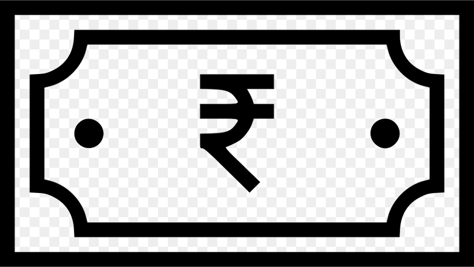 Indian Rupee Note Icon, Symbol, Number, Text, Stencil Free Png Download