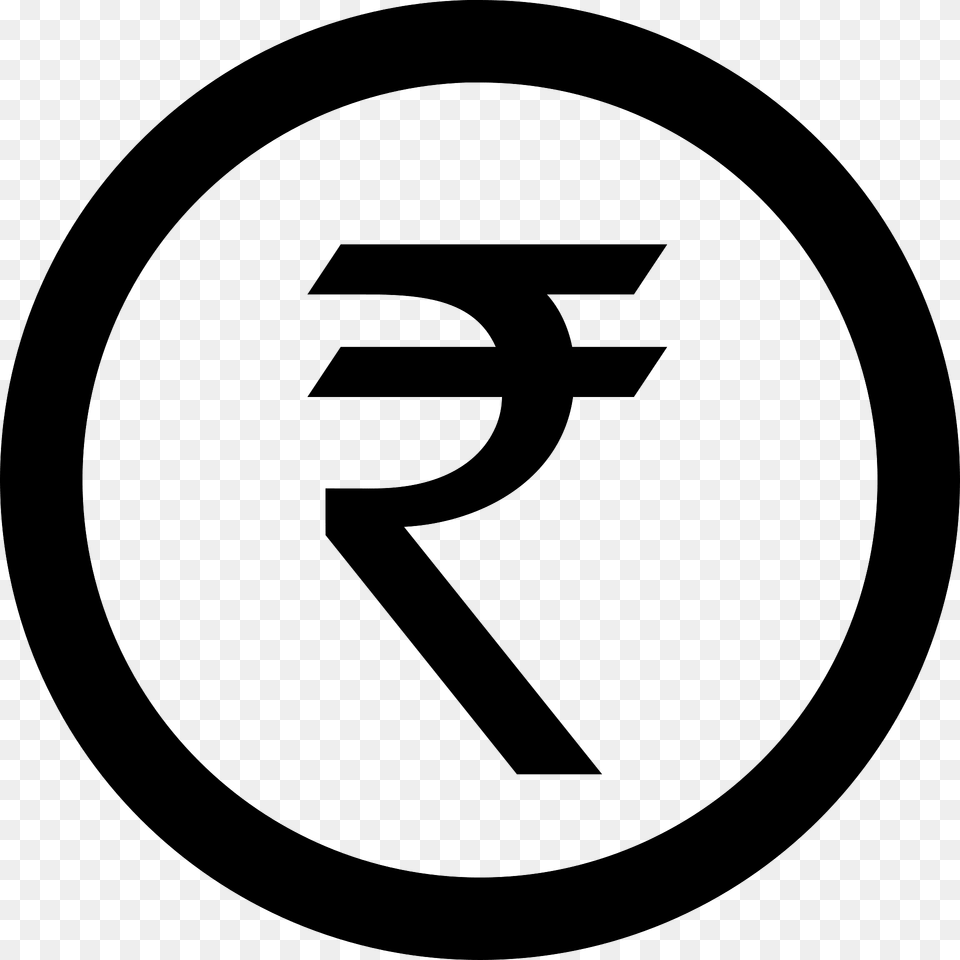 Indian Rupee Symbol In Circle Pd Version Clipart, Sign, Number, Text, Disk Png