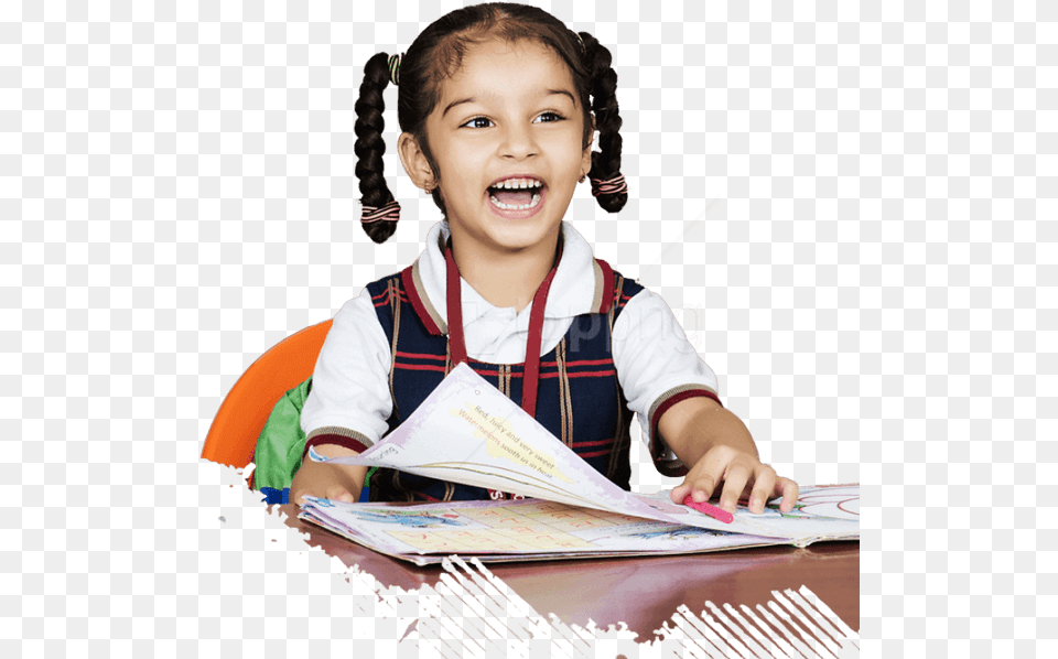 Indian School Student, Child, Reading, Female, Girl Free Png Download