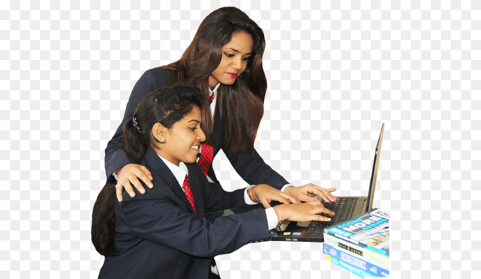 Indian School Students Download Computer With Student, Woman, Pc, Laptop, Hardware Png