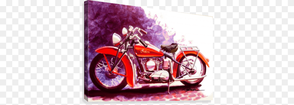 Indian Scout Motorcycle Canvas Print Motorcycle, Transportation, Vehicle, Machine, Wheel Free Transparent Png