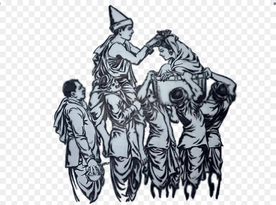 Indian Tribes Santal Religion Marriage Illustration, Art, Adult, Man, Male Png