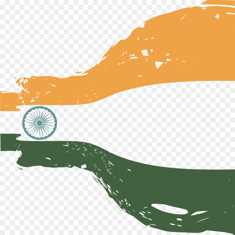 Indian Tricolour Art, Machine, Wheel, Graphics, Animal Free Png Download