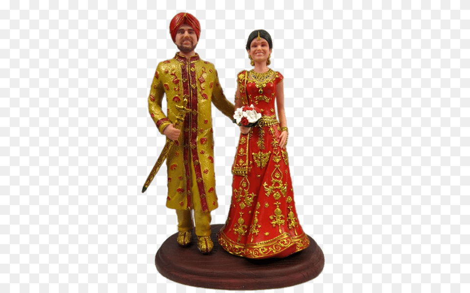 Indian Wedding Cake Topper Figurines, Dress, Clothing, Woman, Male Free Png Download