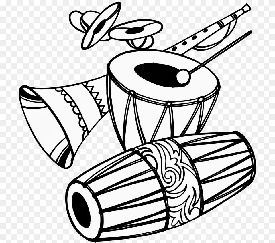 Indian Wedding Clipart Transparent Wedding Clipart Black And White, Musical Instrument, Drum, Percussion, Device Png Image