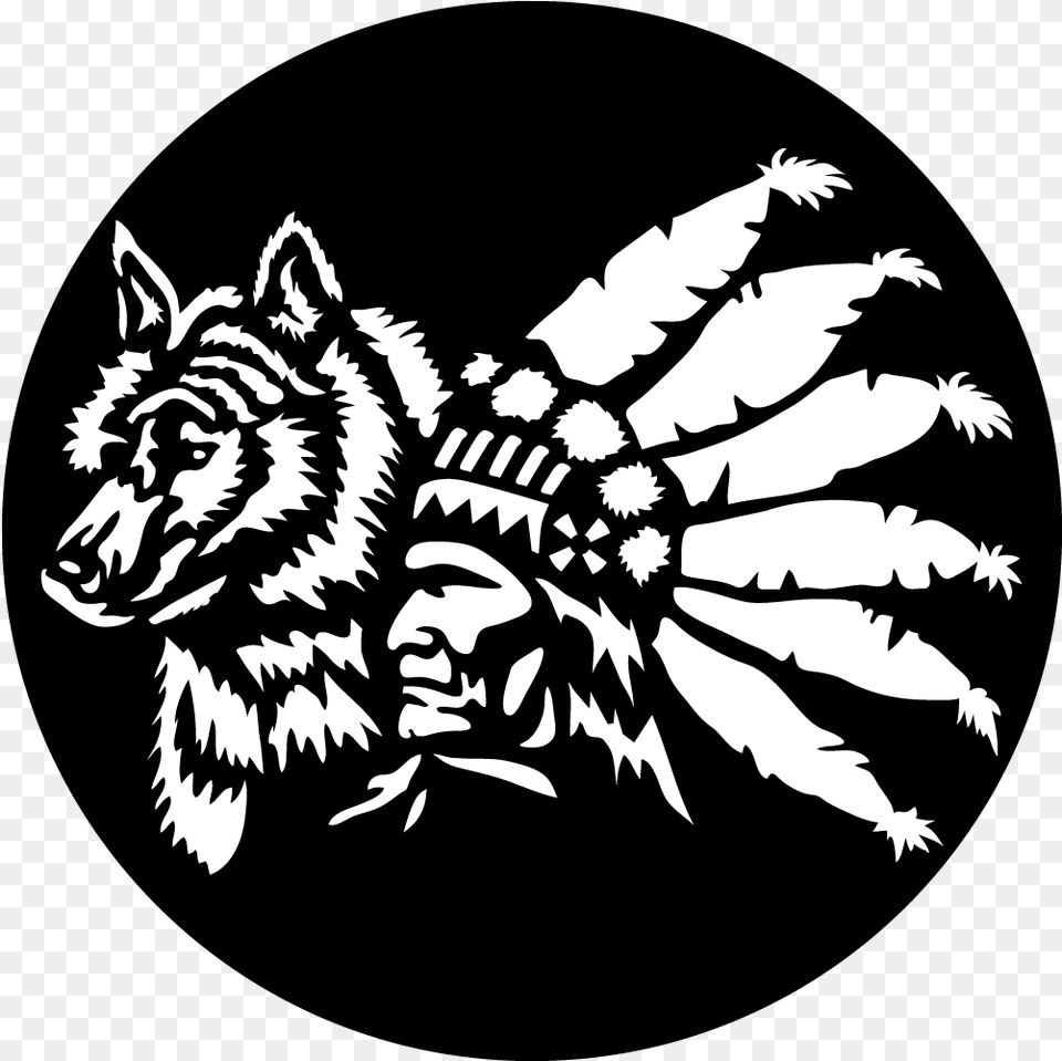 Indian With Wolf Apollo Design Illustration, Stencil, Animal, Dinosaur, Reptile Free Png