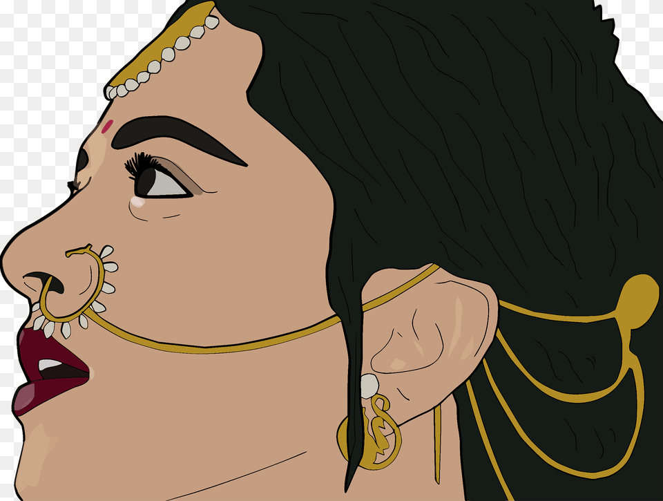 Indian Woman Clipart, Accessories, Earring, Jewelry, Person Free Png