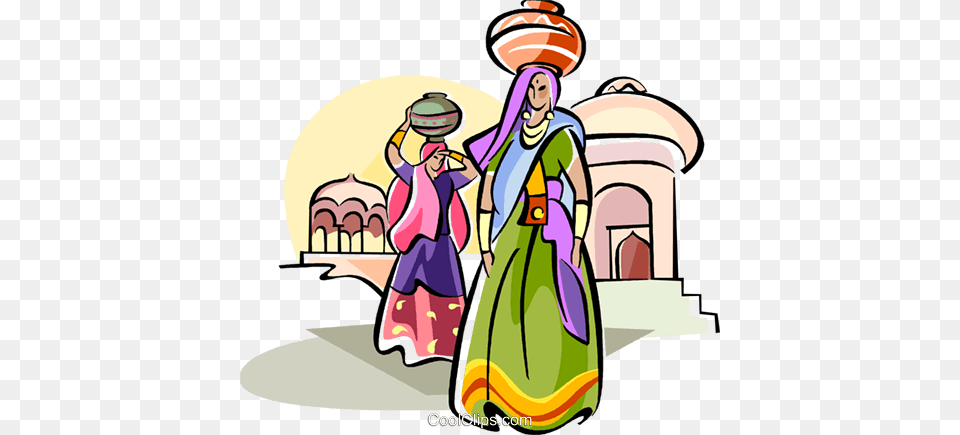 Indian Women Carrying Water Royalty Vector Clip Art, Baby, Person, Publication, Book Free Png