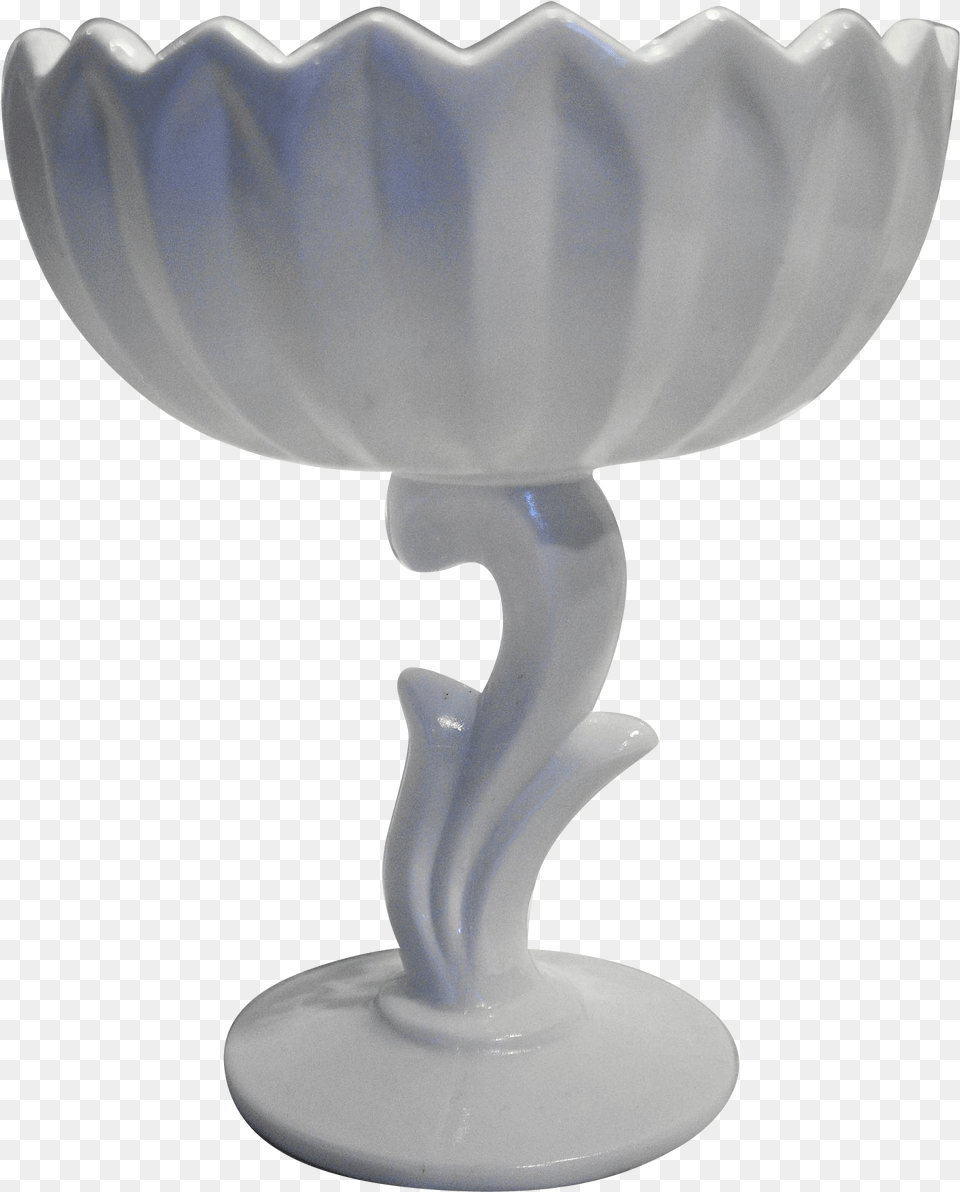 Indiana Glass Willow Magnolia Lotus Milk Glass Compote Figurine, Goblet, Pottery, Art, Lamp Free Png Download
