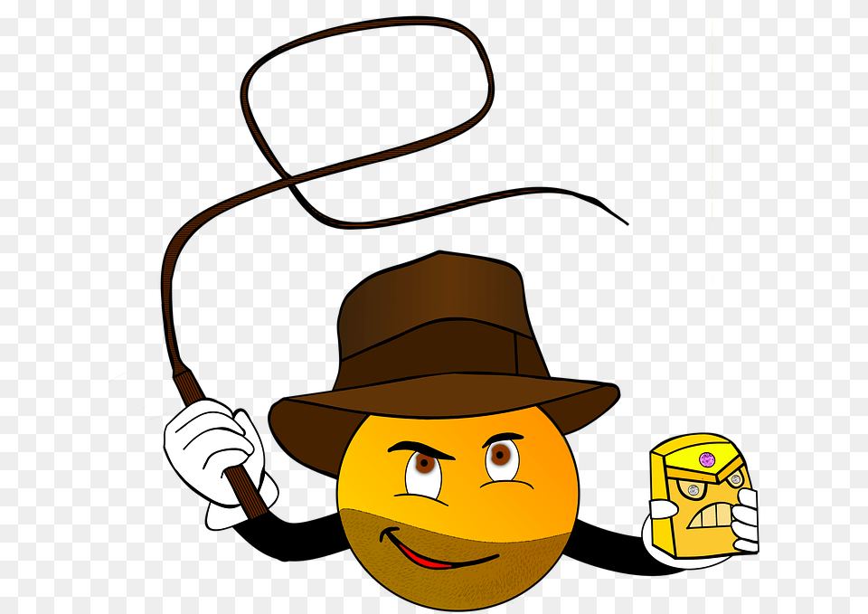Indiana Jones Emoji Cartoons Indiana Jones Emoji, Clothing, Hat, Face, Head Png Image