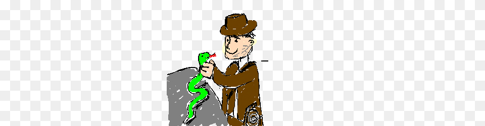 Indiana Jones Overcoming His Fear For Snakes Drawing, Hat, Clothing, Photography, Baby Free Png
