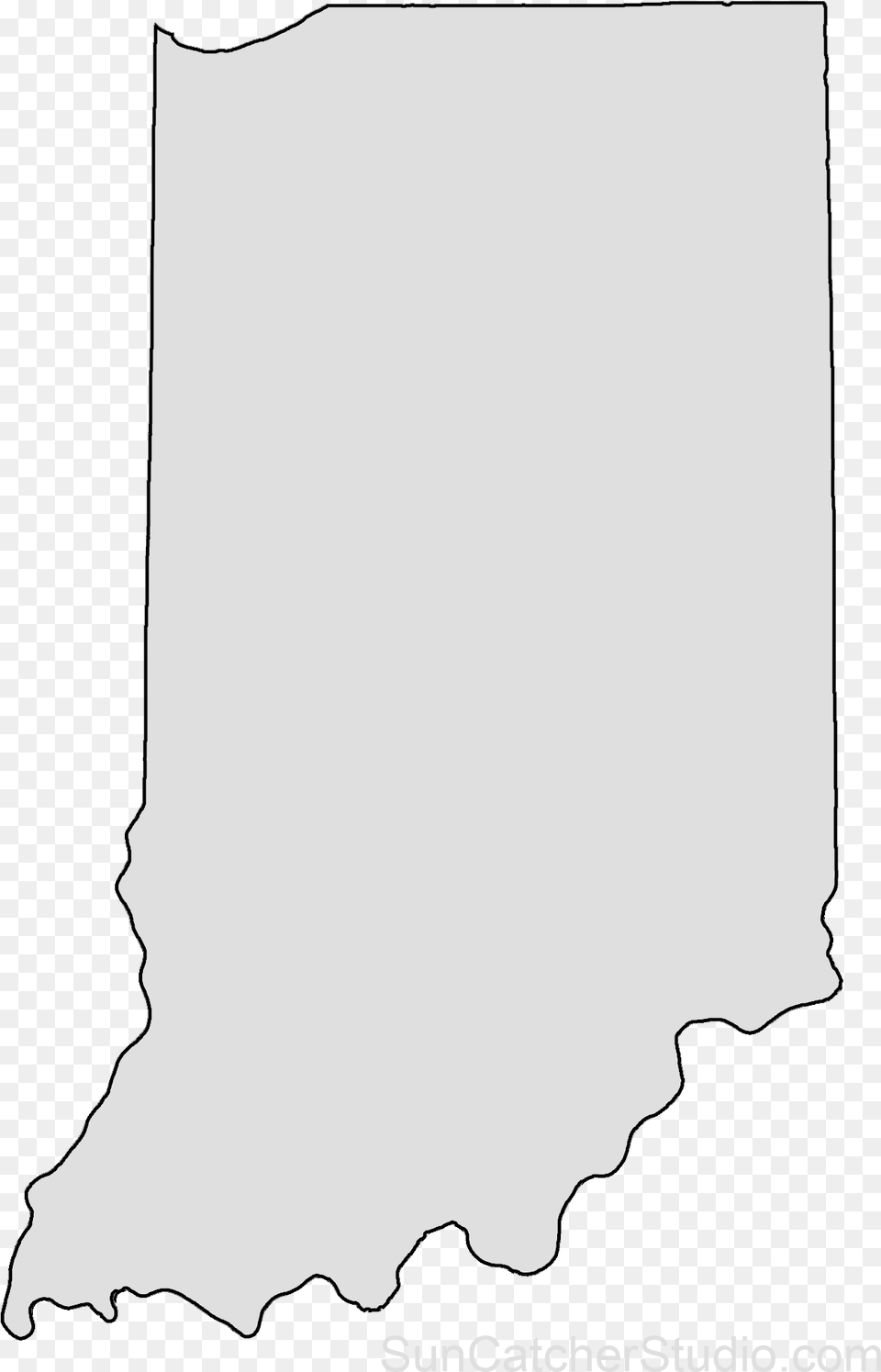 Indiana Map Outline Shape State Stencil Clip Art Indiana State Outline, Text Png