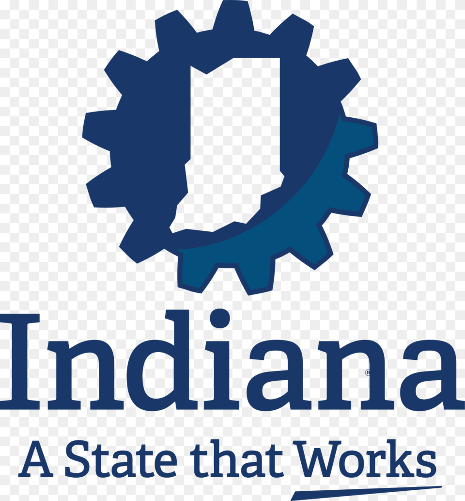 Indiana State Works Vertical Blue Graphic Design, Machine, Gear Free Png Download