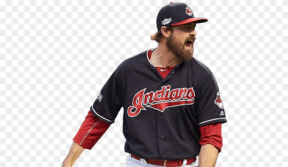 Indians Put All Star Andrew Miller On Dl Baseball Player, Team Sport, Person, Hat, Shirt Png Image