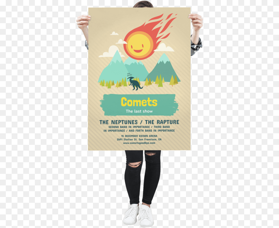 Indie Show Poster Design Template Illustration, Advertisement, Adult, Female, Person Png Image