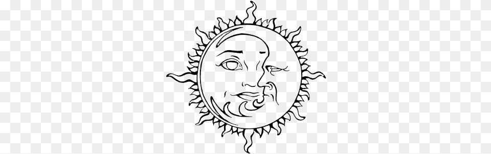 Indie Tumblr 4 Image Moon And Sun Tumblr Drawing, Emblem, Stencil, Symbol, Baby Free Png Download