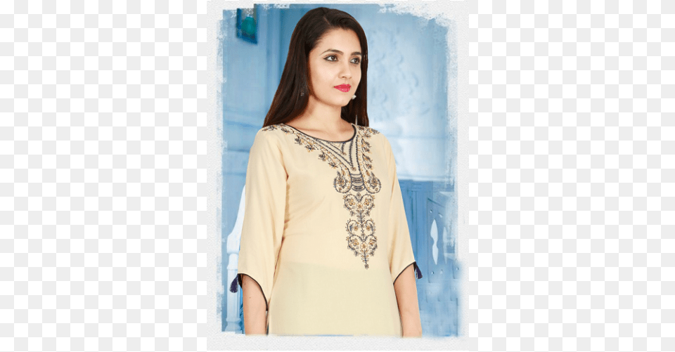 Indijoy Women39s Rayon Straight Kurti With Embroidery Off Kurta, Blouse, Clothing, Face, Head Free Transparent Png