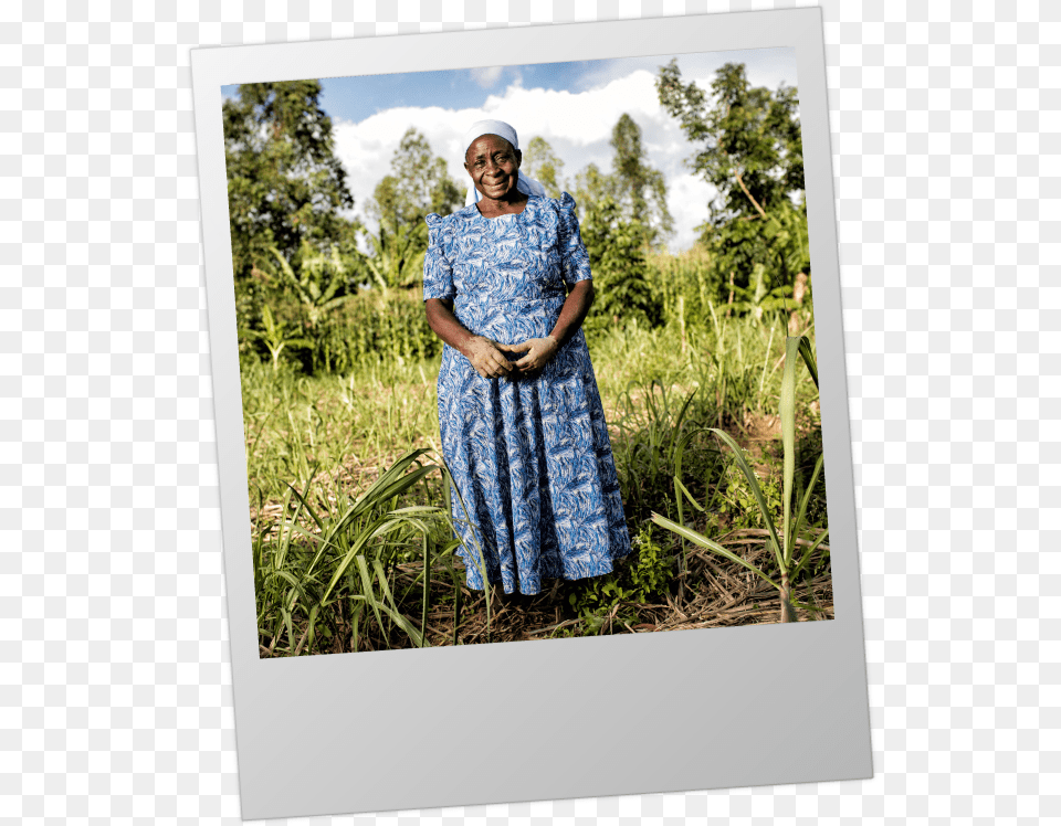 Individual Poloroid Grass, Standing, Smile, Face, Portrait Free Png