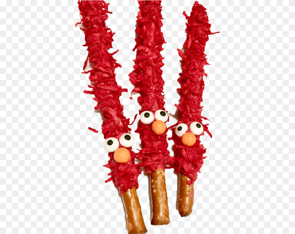 Individually Wrapped Elmo Inspired Chocolate Covered Sesame Street Chocolate Covered Pretzels, Accessories, Flower, Flower Arrangement, Plant Png Image