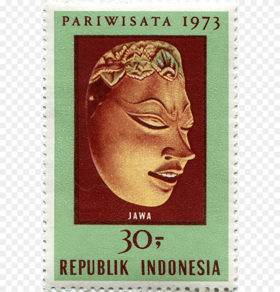 Indonesia 1973 30 Rupiah Postage Stamp, Postage Stamp, Face, Head, Person Free Transparent Png