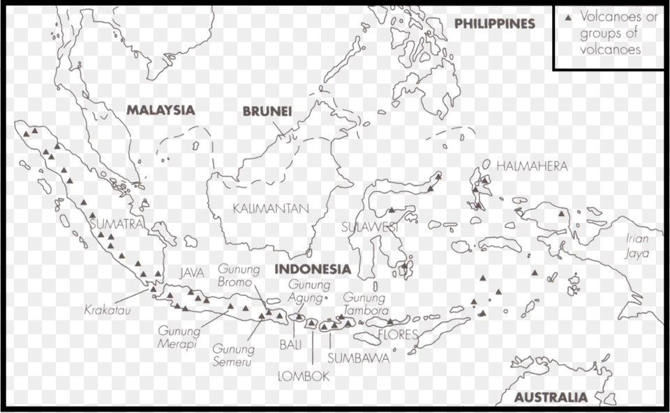 Indonesia A Volcanoes No Map, Chart, Plot, Atlas, Diagram Png