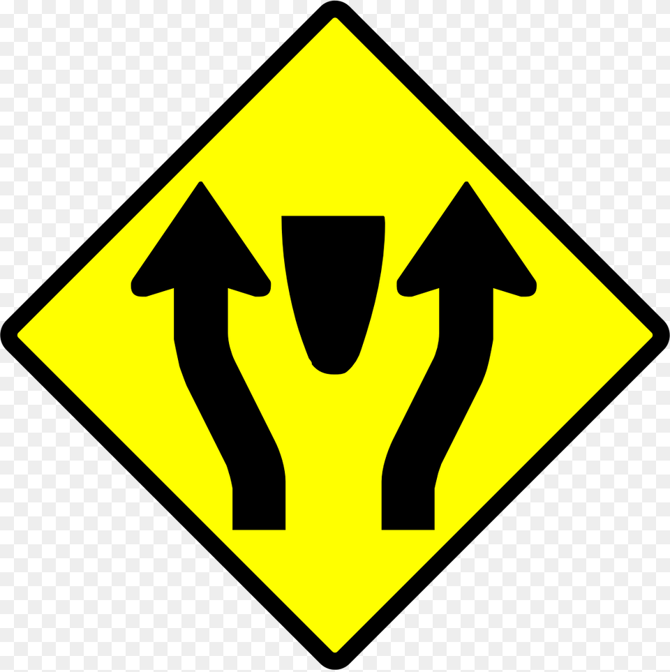 Indonesia New Road Sign 4c3 Divided Highway Sign, Symbol, Road Sign Png