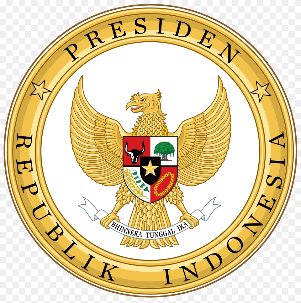Indonesian President Seal Color, Badge, Emblem, Logo, Symbol Png
